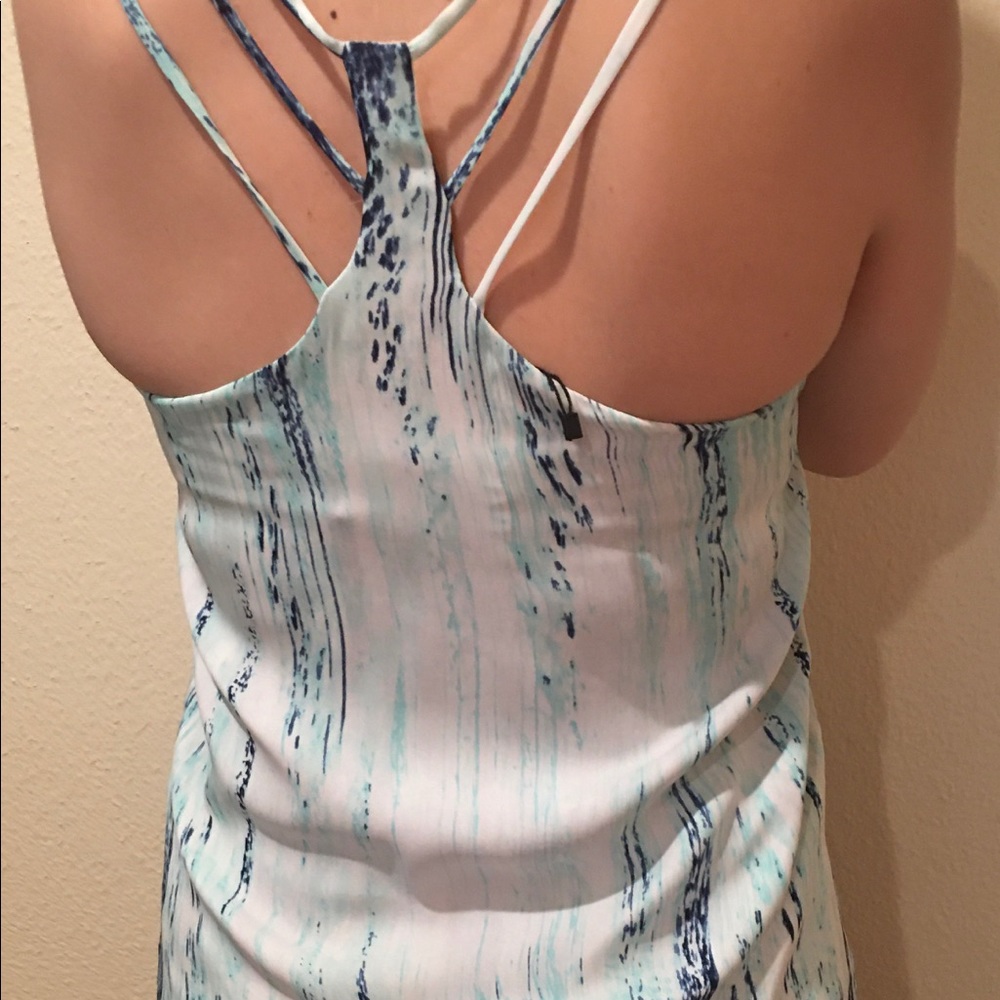 Aqua and Navy Blue Top